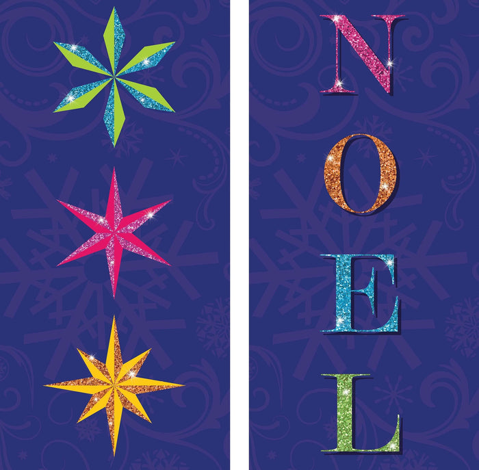 Glittered Noel Double Vinyl Banner Set Dekra-Lite