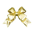 Gold Structural Bow featuring oversized loops, layered pointed tails, and a reflective metallic finish.