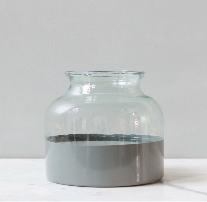 Grey Colorblock Flower Vase