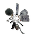 Grey Marble Self-Defence Keychain