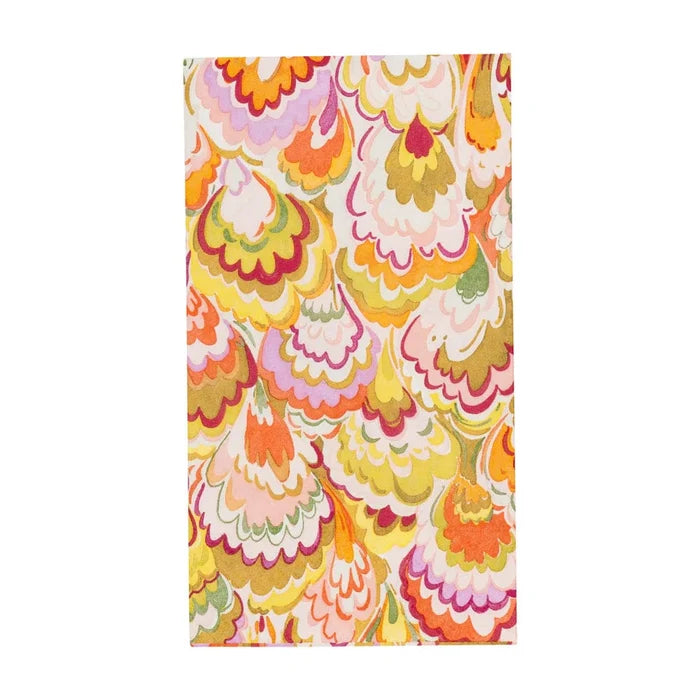 Guest Napkin - Marbled Raspberry/Chartreuse