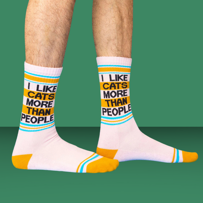 Gumball Poodle Socks I Like Cats More Than People