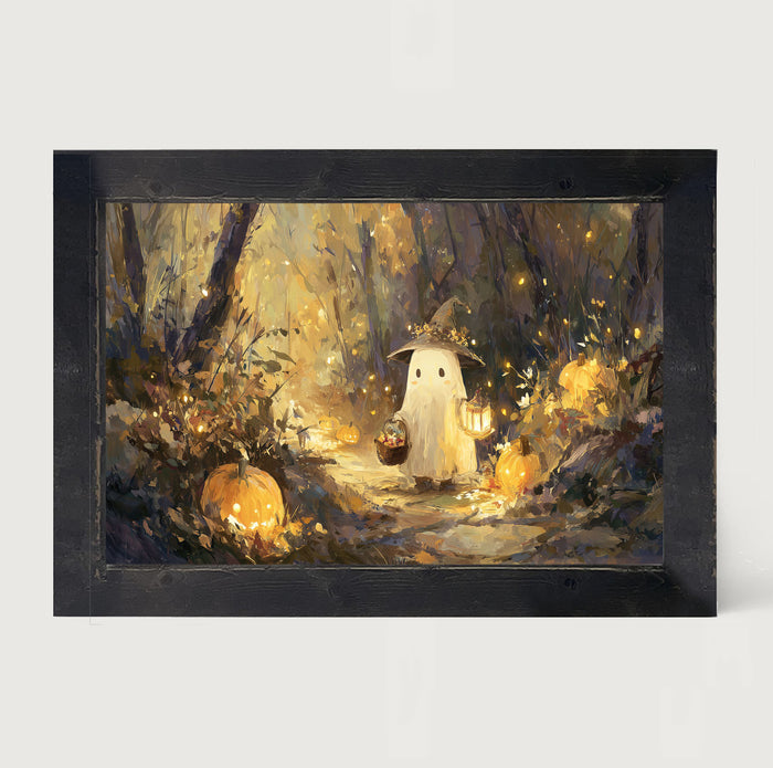 Halloween Friends - Ghost on Path - Framed Art