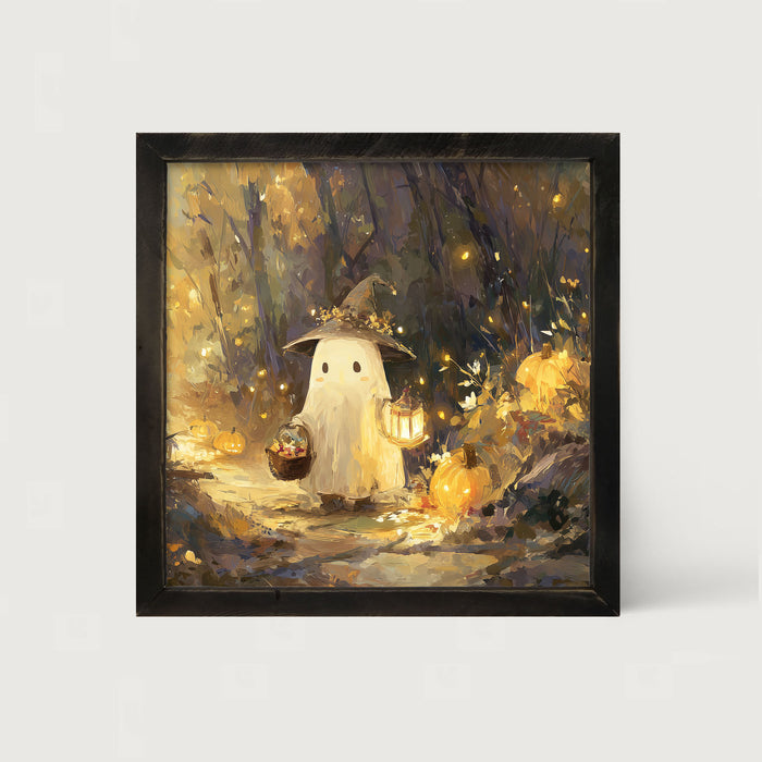 Halloween Friends - Ghost on Path - Framed Art