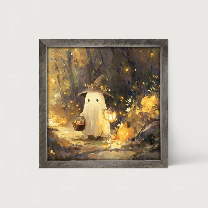 Halloween Friends - Ghost on Path - Framed Art