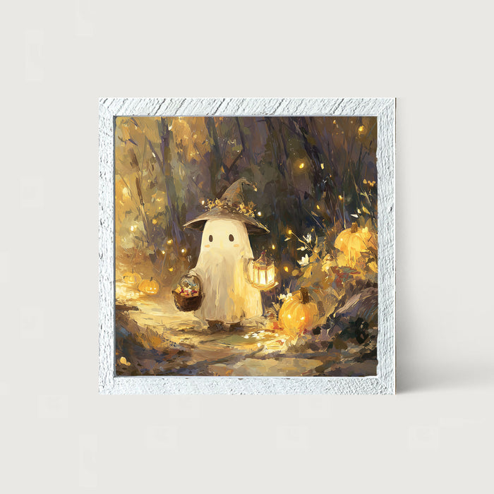Halloween Friends - Ghost on Path - Framed Art