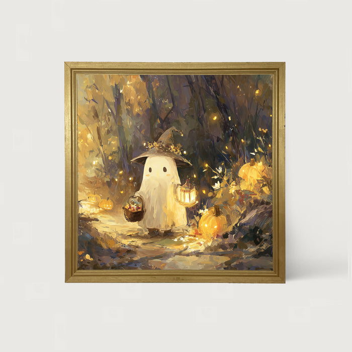 Halloween Friends - Ghost on Path - Framed Art