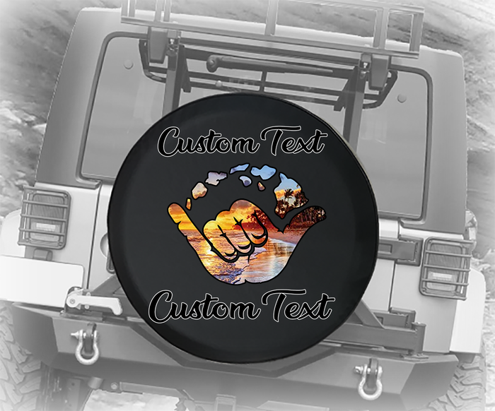 Hawaiian Sunset Tropical Beach Ocean - Personalized Spare Tire Cover - TireCoverPro