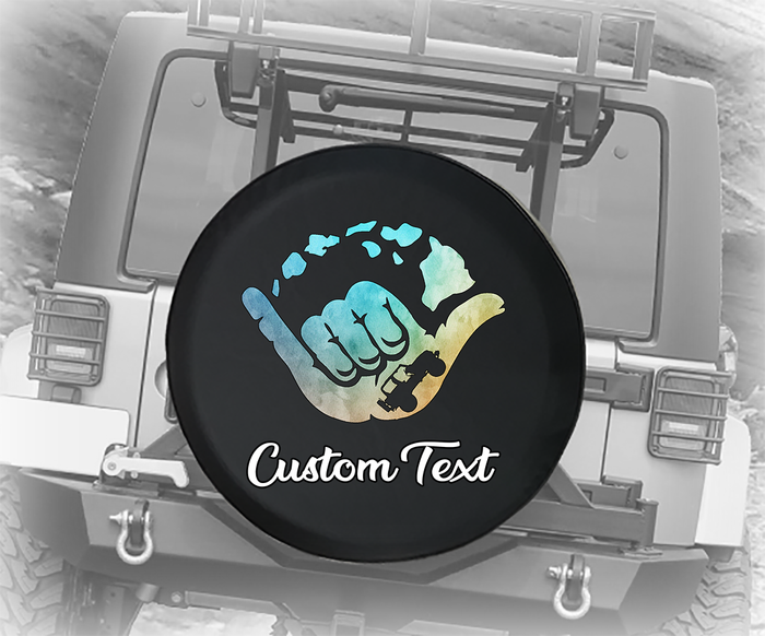 Hawaiian Watercolor Pastel 4x4- Personalized Spare Tire Cover