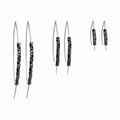 Hematite Gold Wishbone Threader Earrings - silver