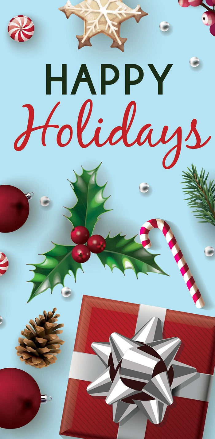 Holiday Flat Lay Single Vinyl Banner Dekra-Lite