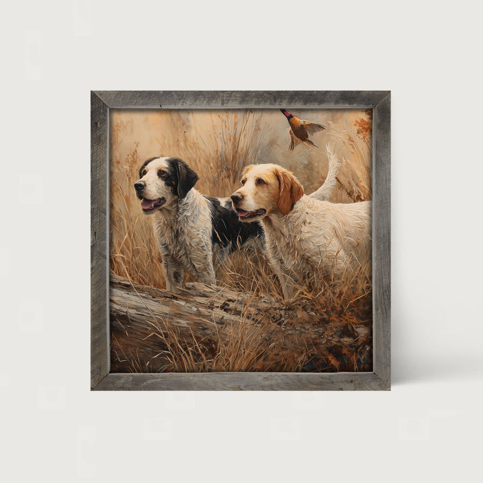 Hunting Season - Dogs near Log