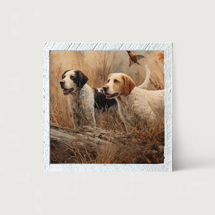 Hunting Season - Dogs near Log
