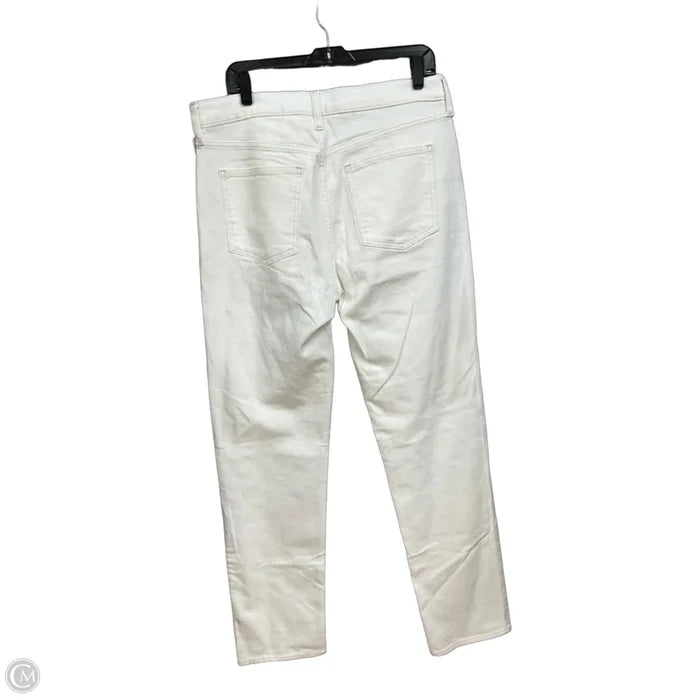Jeans Straight By Gap In Cream Denim, Size: 14