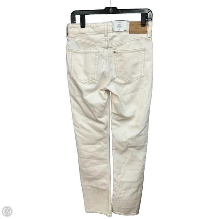 Jeans Straight By H&m In Cream Denim, Size: 2