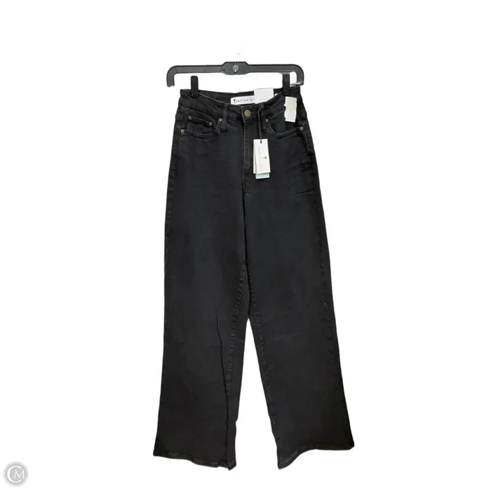 Jeans Wide Leg By Clothes Mentor In Black Denim, Size: 0
