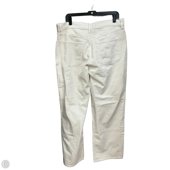 Jeans Wide Leg By Gap In Cream Denim, Size: 14