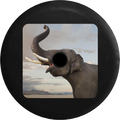 Jeep Wrangler JL Backup Camera African Grey Eleplant Trunk Up Safari Jeep Camper Spare Tire Cover 35 inch R136