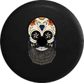 Jeep Wrangler JL Backup Camera Day Bearded Sugar Skull Diamond Star Eyes RV Camper Spare Tire Cover-35 inch