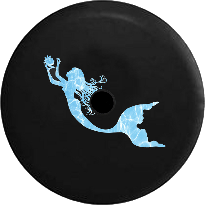 Jeep Wrangler JL Backup Camera Day Beautiful Mermaid Peace Love Tiedye RV Camper Spare Tire Cover-35 inch