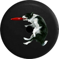 Jeep Wrangler JL Backup Camera Day Border Collie Frisbee Dog Canine Disc RV Camper Spare Tire Cover-35 inch