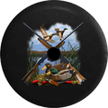 Jeep Wrangler JL Backup Camera Day Ducking Hunting Mallard Shotgun Waterfowl Shells Calls Lake Pond RV Camper Spare Tire Cover-35 inch