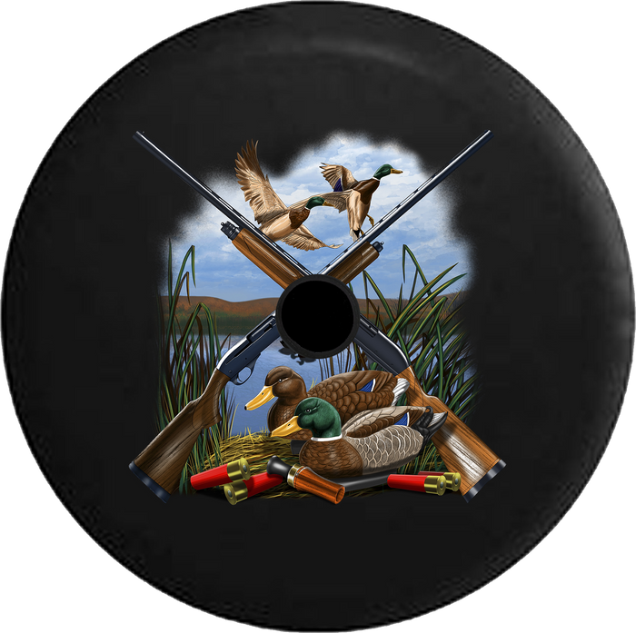 Jeep Wrangler JL Backup Camera Day Ducking Hunting Mallard Shotgun Waterfowl Shells Calls Lake Pond RV Camper Spare Tire Cover-35 inch