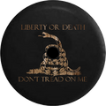 Jeep Wrangler JL Backup Camera Day Liberty or Death Don't Tread on Me Snake Dark Smoke RV Camper Spare Tire Cover-35 inch