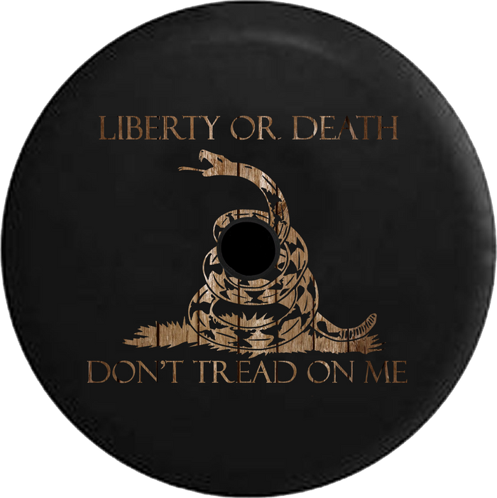 Jeep Wrangler JL Backup Camera Day Liberty or Death Don't Tread on Me Snake Dark Smoke RV Camper Spare Tire Cover-35 inch