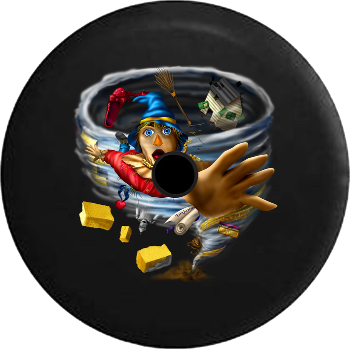 Jeep Wrangler JL Backup Camera Day Oz Tornado Strawman Scarecrow Wizard Tinman Witch RV Camper Spare Tire Cover-35 inch