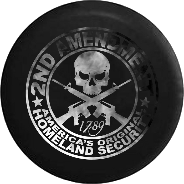 Jeep Wrangler Spare Tire Cover With 2nd Amendment Homeland Security Print (Wrangler JK, TJ, YJ)