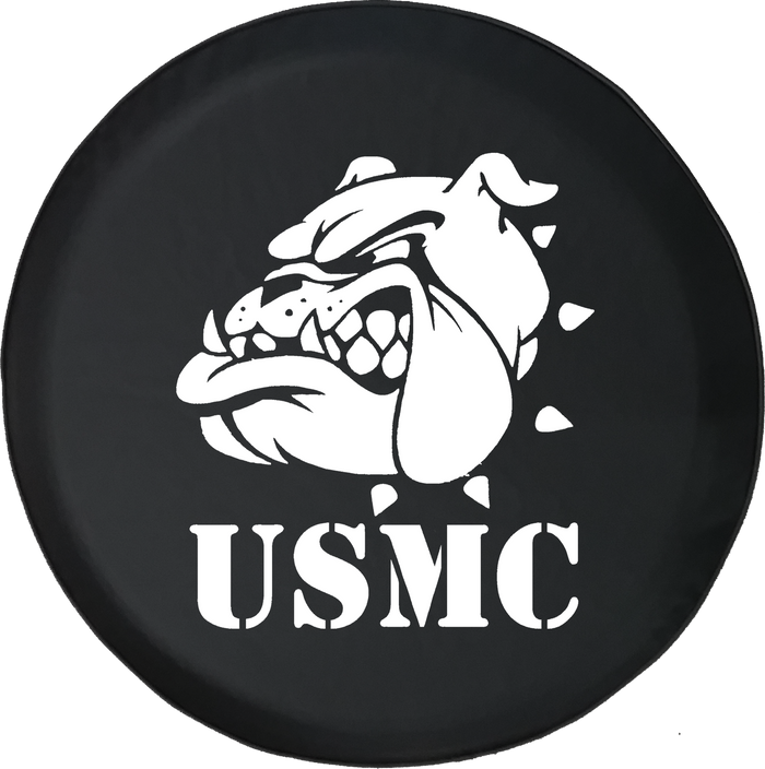 Jeep Wrangler Spare Tire Cover With USMC Bulldog (Wrangler JK, TJ, YJ)