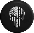 Jeep Wrangler Tire Cover With Distressed Military Punisher Print (Wrangler JK, TJ, YJ)
