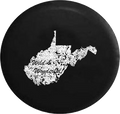 Jeep Wrangler Tire Cover With Distressed WV Map Print (Wrangler JK, TJ, YJ)