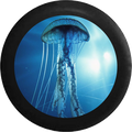 Jellyfish Sea Life Ocean Scene Jeep Camper Spare Tire Cover BLACK-CUSTOM SIZE/COLOR/INK- R144 - TireCoverPro