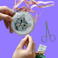 Kikkerland Mini Cross Stitch Kit Tabby Cat