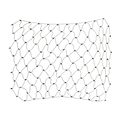 Warm white frosted-lens LED net lights on green wire
