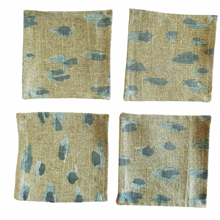 Leopard Print Cocktail Napkins, Set of Four - Nested