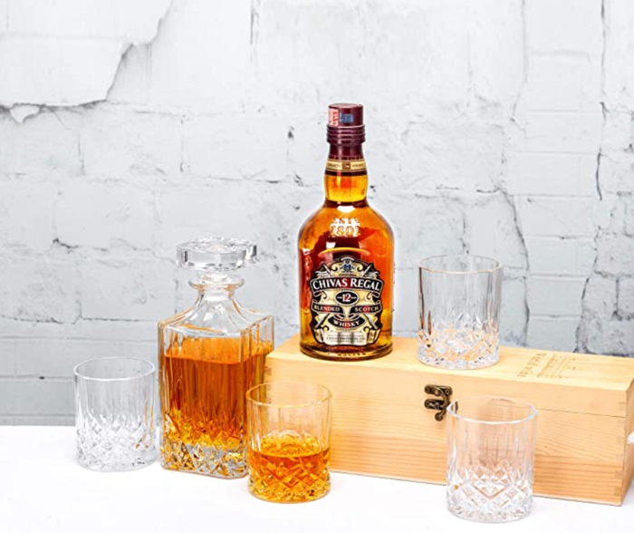 London Place 6 Piece Whiskey Glass Decanter Set