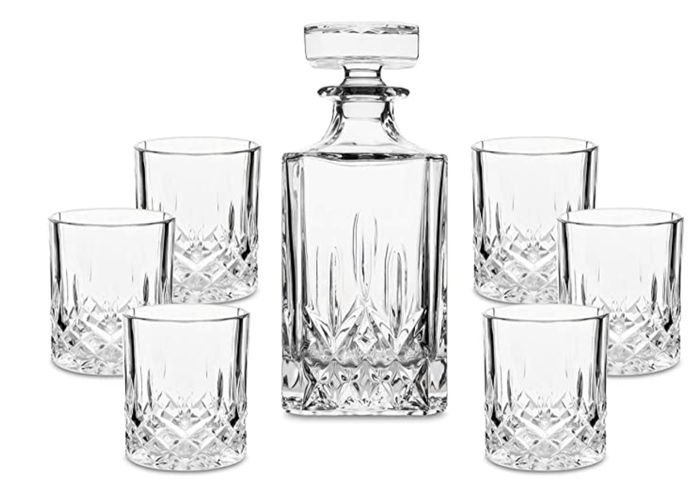 London Place 6 Piece Whiskey Glass Decanter Set