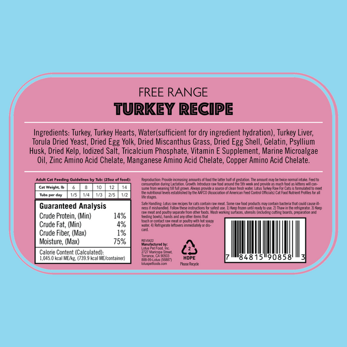 Lotus Raw Free-Range Turkey 25oz