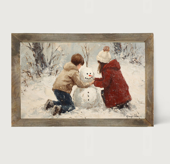 Making a Snowman - Framed Art