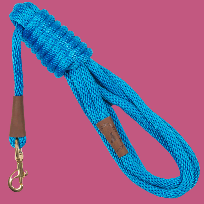 Mendota Long Snap Leash 1/2" Blue 15'