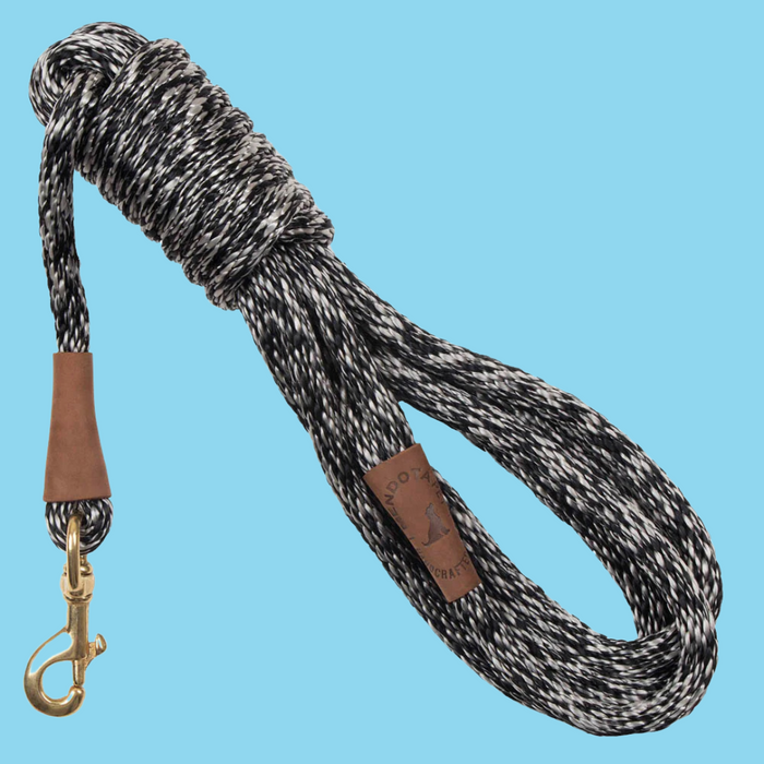 Mendota Long Snap Leash 1/2" Salt & Pepper 15'