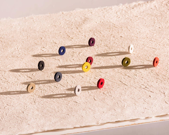 Merino Wool Felt Round Wine Markers in Set of Twelve - Nested Designs
