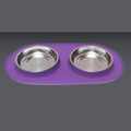 Messy Cats Double Feeder Purple
