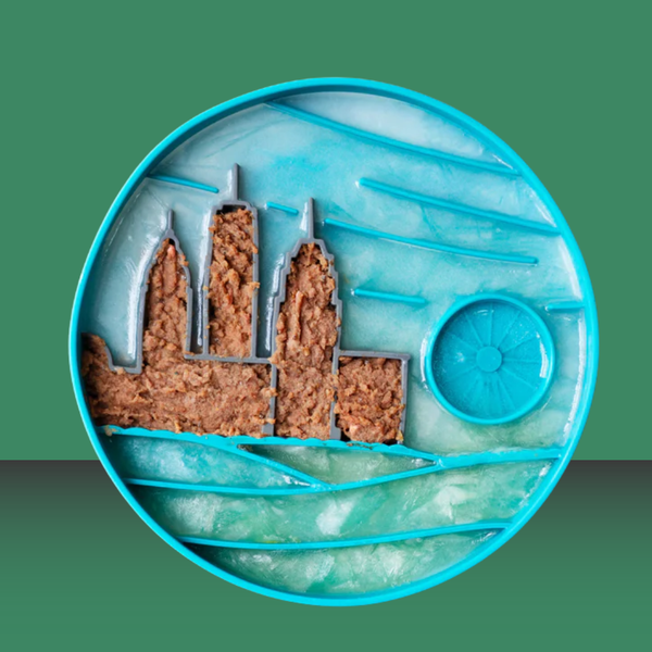 Messy Mutts Interactive Lick Bowl Blue City