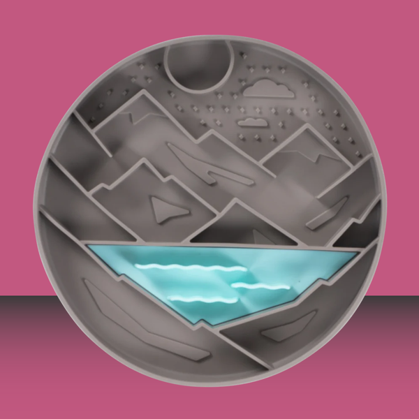 Messy Mutts Interactive Lick Bowl Grey Mountains