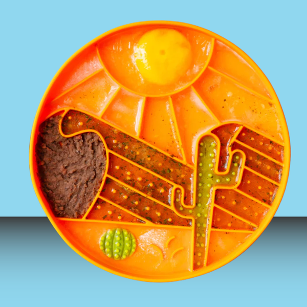Messy Mutts Interactive Lick Bowl Orange Desert