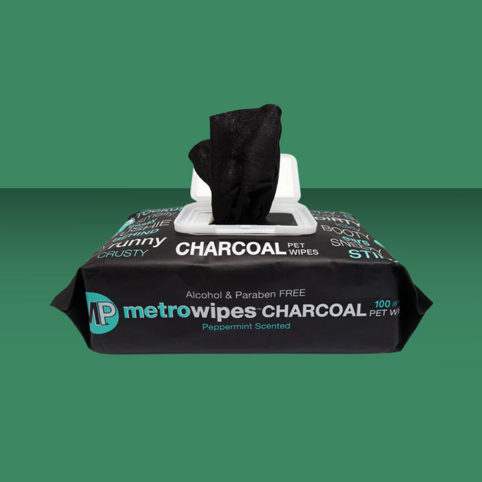 Metro Paws Wipes Charcoal Peppermint 100 Pack